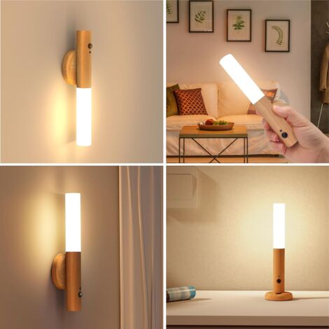 Veilleuse murale à capteur rechargeable, magnétique et sans perçage