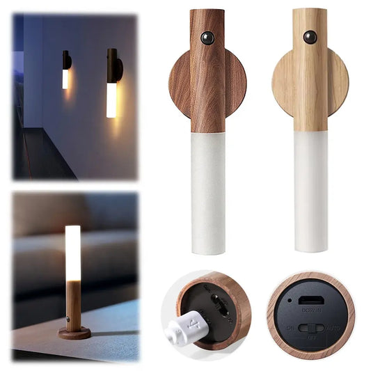 Veilleuse murale à capteur rechargeable, magnétique et sans perçage